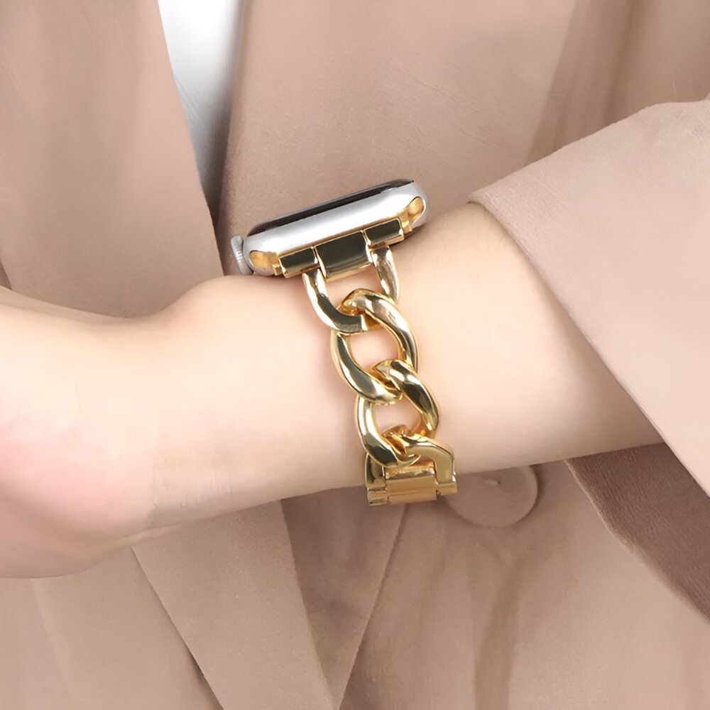 NEW Strap Chain Stainless Gold Band For Apple Watch - Picture 3 of 5